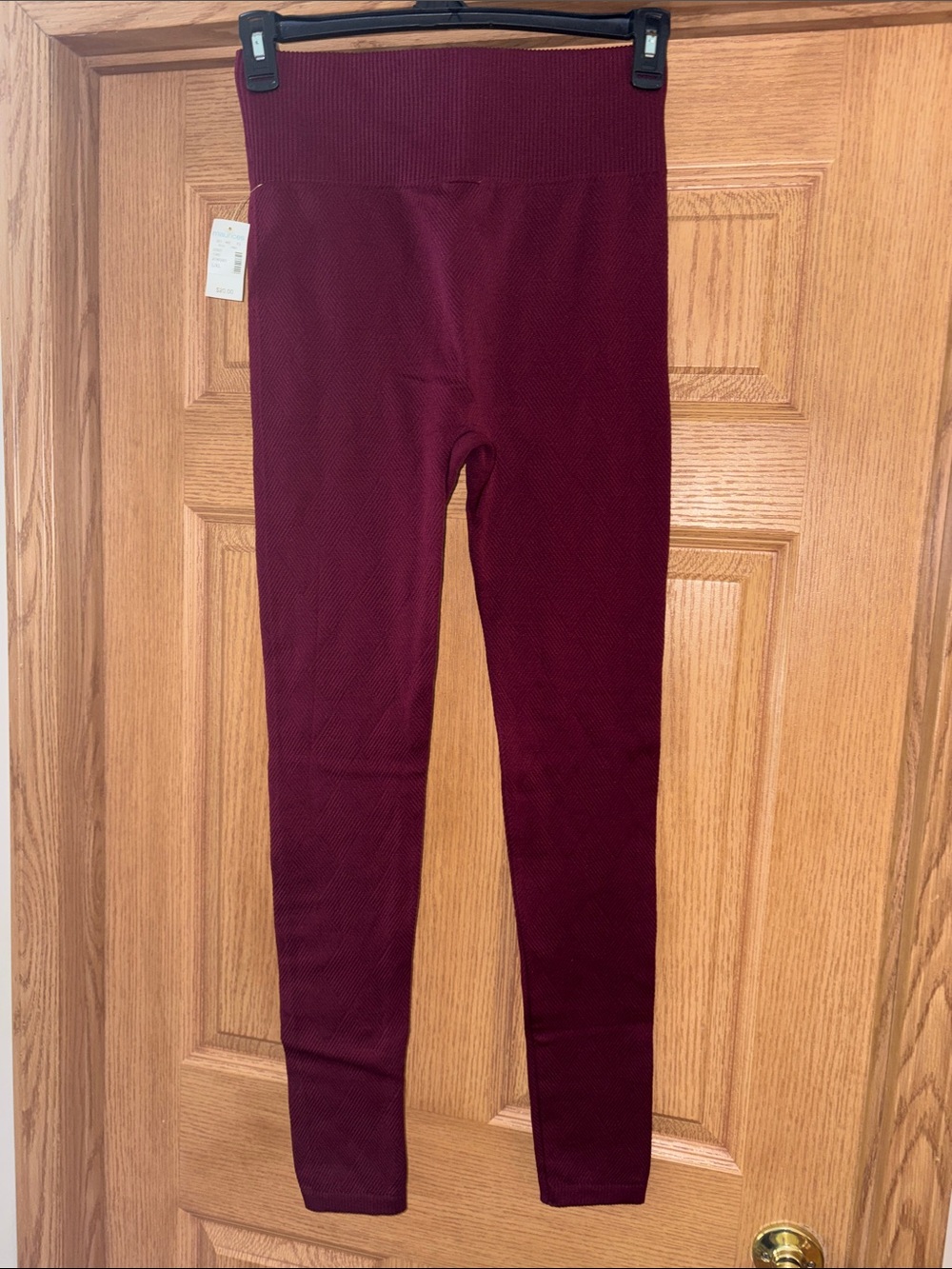 Maurices Wine Ribbed High-Waist Leggings